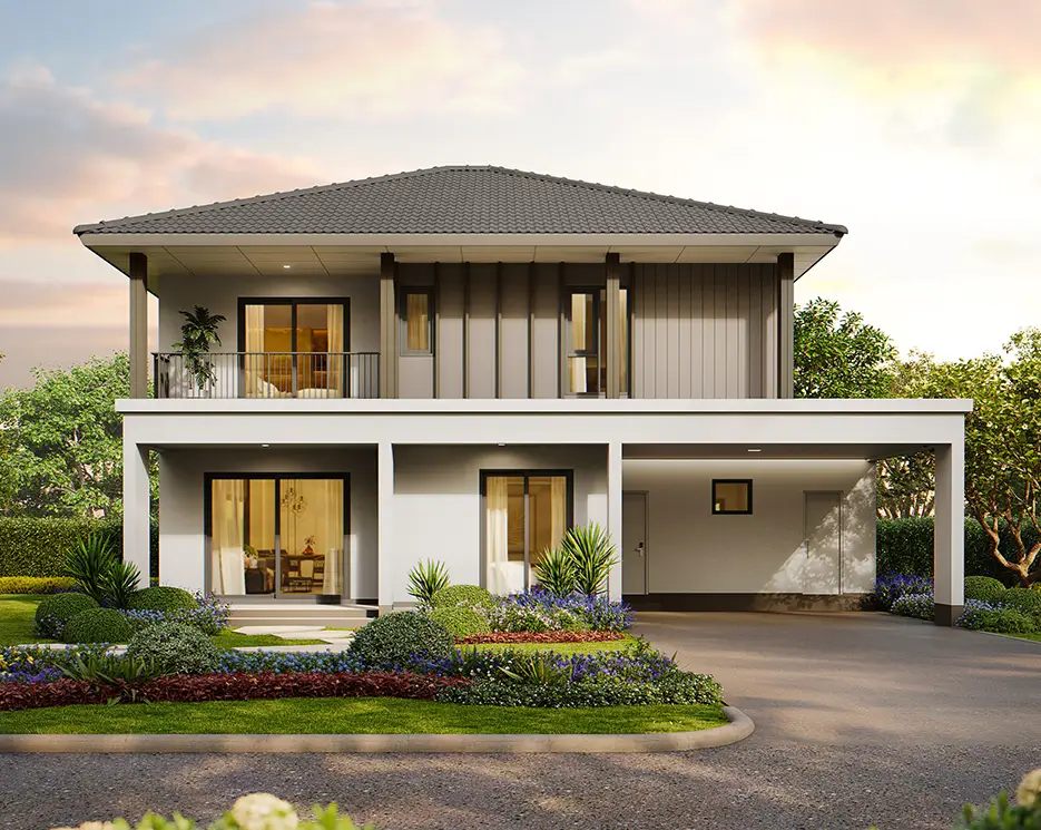 รับสร้างบ้าน แบบบ้าน Thai Waterside - TWS-SPI-250
